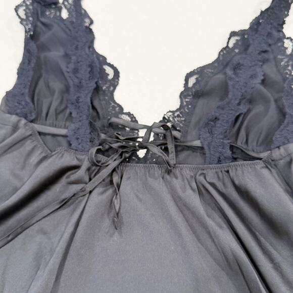 NWT Kat the Label Lacy Silky Babydoll Camisole Black Medium - Picture 4 of 9